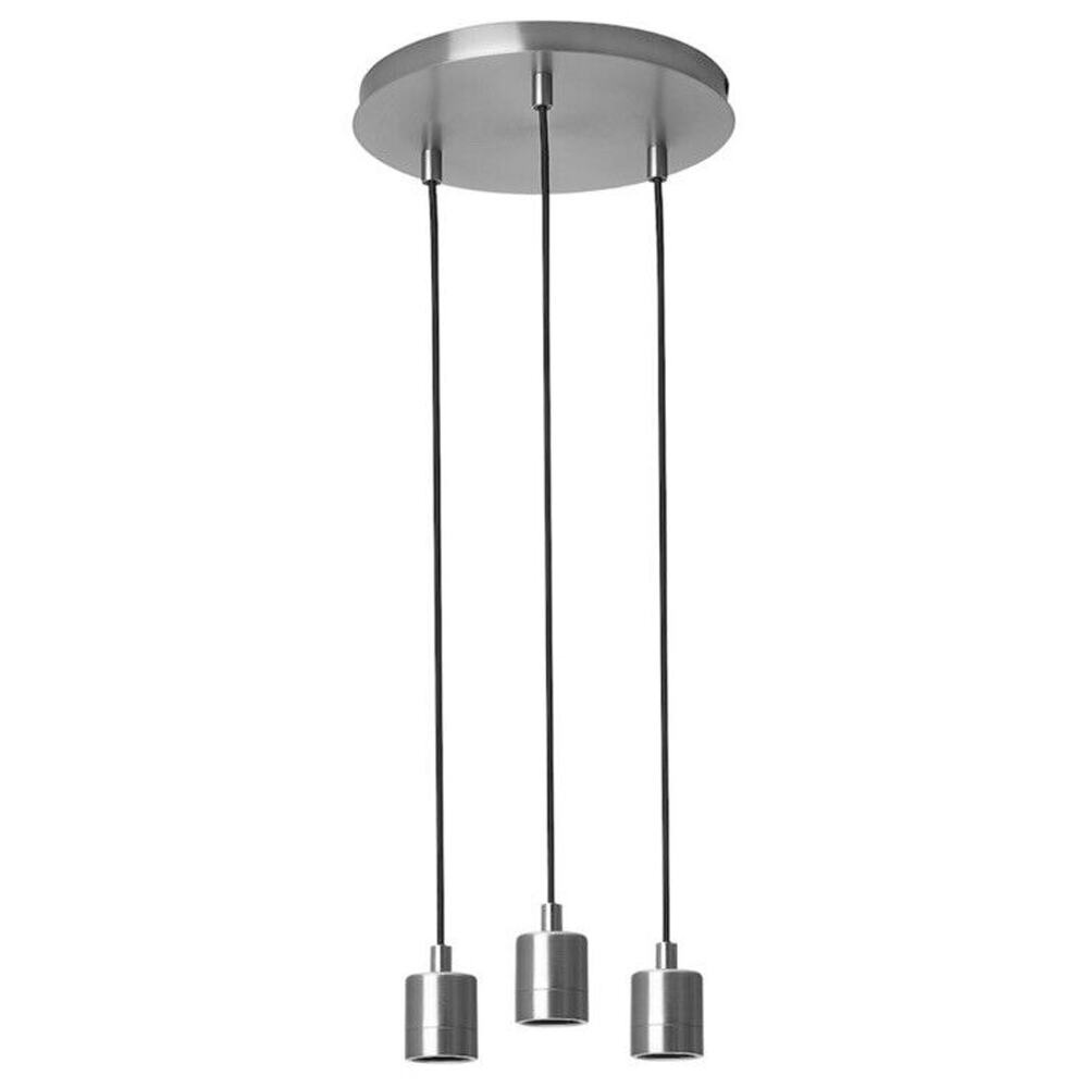 IKEA SKAFTET Triple Cord Set With Ceiling Mount, Round Nickel (904.934.89) NEW